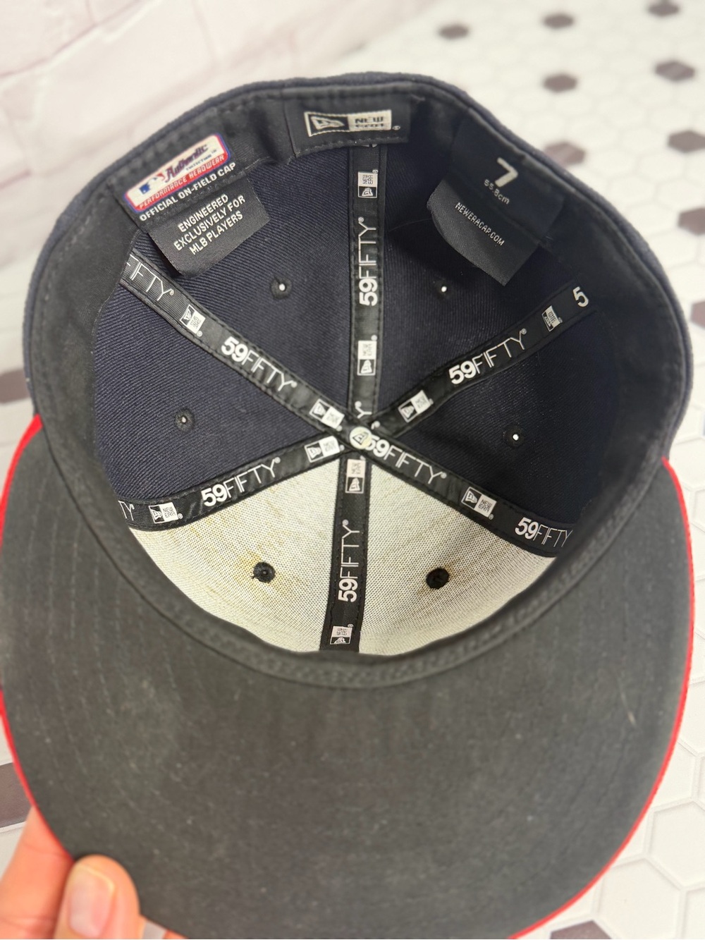 New Era St. Louis Cardinals 59FIFTY Fitted Hat Navy Red MLB Cap Size 7 - Picture 4 of 6